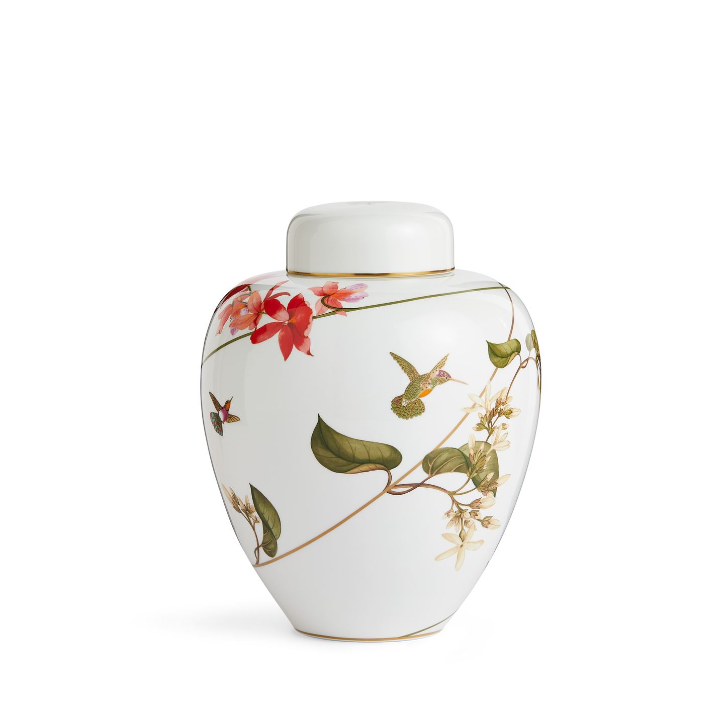 Hummingbird Lidded Vase 25cm