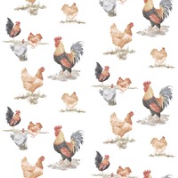 Just Kitchens Free Range Chickens Wallpaper Black Red Beige Galerie G45415