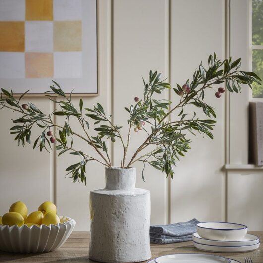 Three Faux Fruiting Olive Sprays