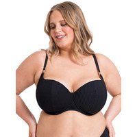 Curvy Kate Jet Set Padded Balcony Bikini Top - Black - 30E