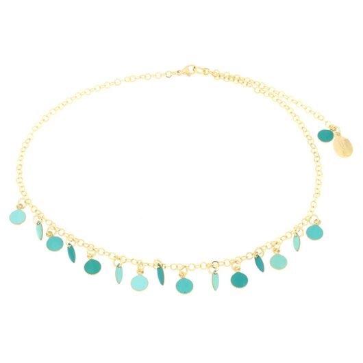 Blue Dots Enamel Necklace