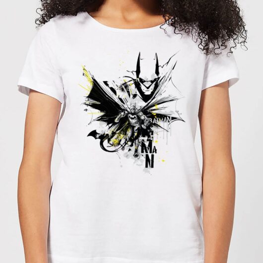 DC Comics Batman Batface Splash Women's T-Shirt - White - S
