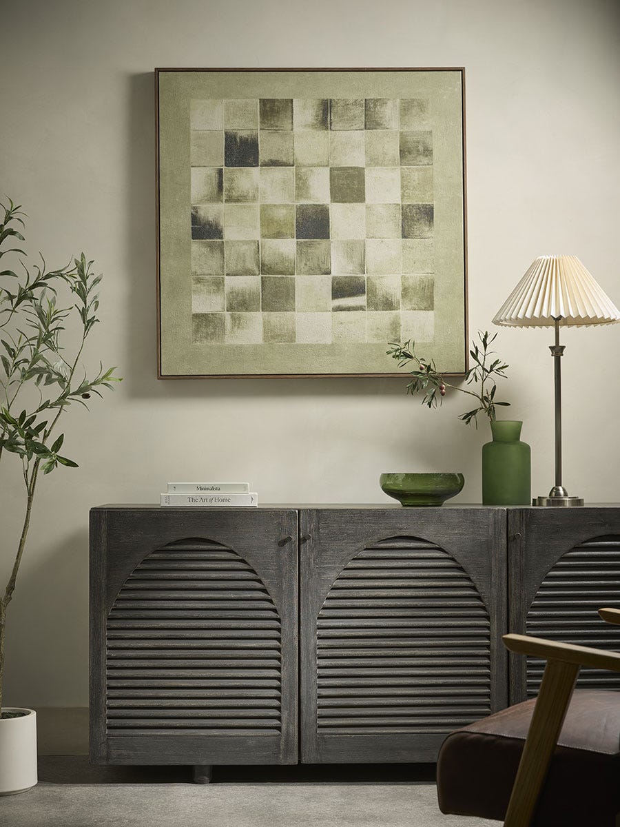 Industrial Textured Squares Framed Canvas