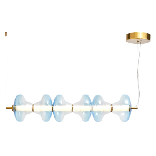 Visconte Elias LED 6 Light Glass Diner Bar - Sky Blue