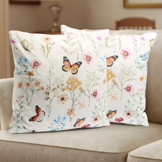Damart Pack of 2 Butterfly Cushion Covers