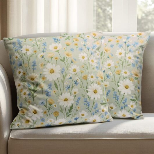 Damart Pack of 2 Daisy Cushion Covers
