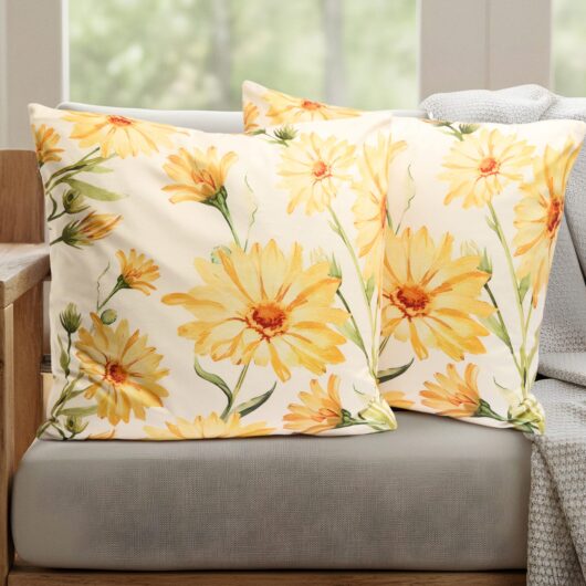 Damart Pack of 2 Flower Cushion Covers
