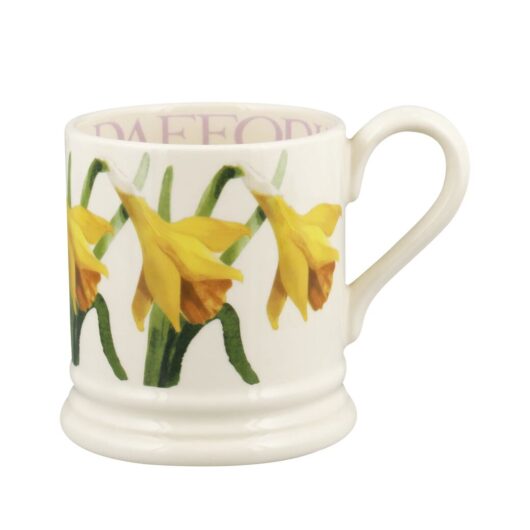 Emma Bridgewater Seconds Daffodil 1/2 Pint Mug - Unique Handmade & Hand Decorated English Earthenware Tea/Coffee Mug