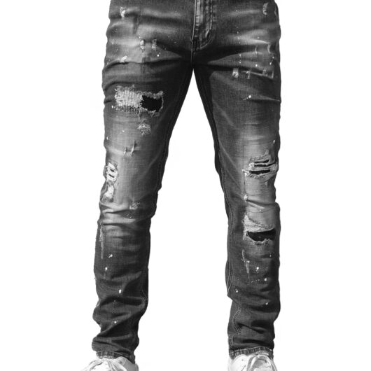 Enzo Milano | Mens Ripped Jeans - Grey / 28W
