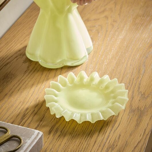 Fluted Yellow Glass Dish