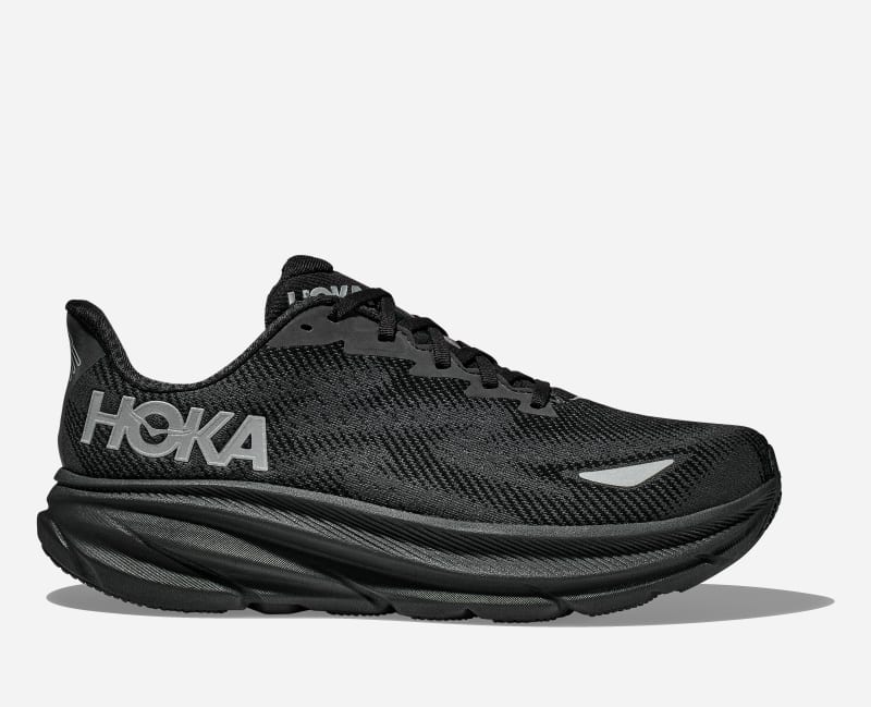 HOKA Men's Clifton 9 GORE-TEX Road Running Shoes in Black, Size 7.5