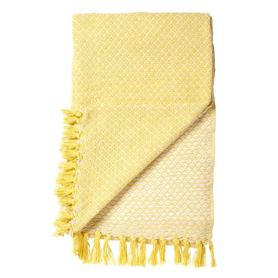 Rosalie Recycled Cotton Throw - Yellow
